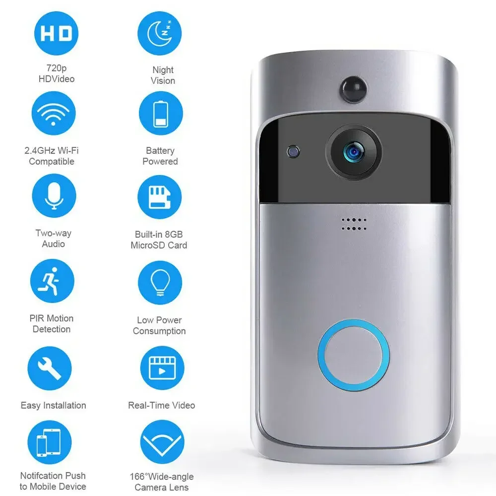720P HD Smart Home Wireless WI - Smart Doorbell Wired review and price