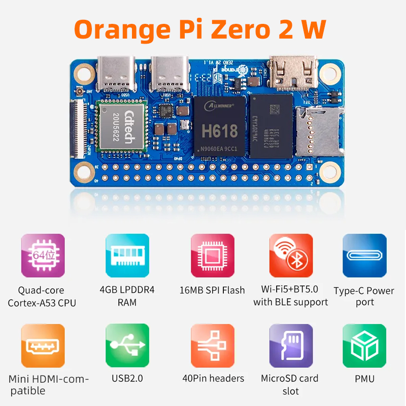 Orange Pi Zero 2W 4GB 2GB 1.5G - Pi Zero W Board review and price